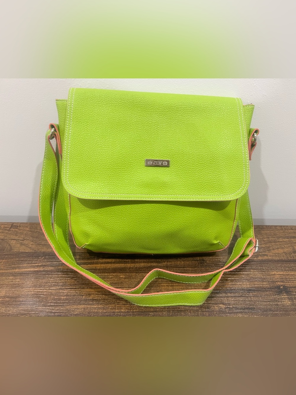 Bright Lime Green Crossbody Bag with Adjustable Strap